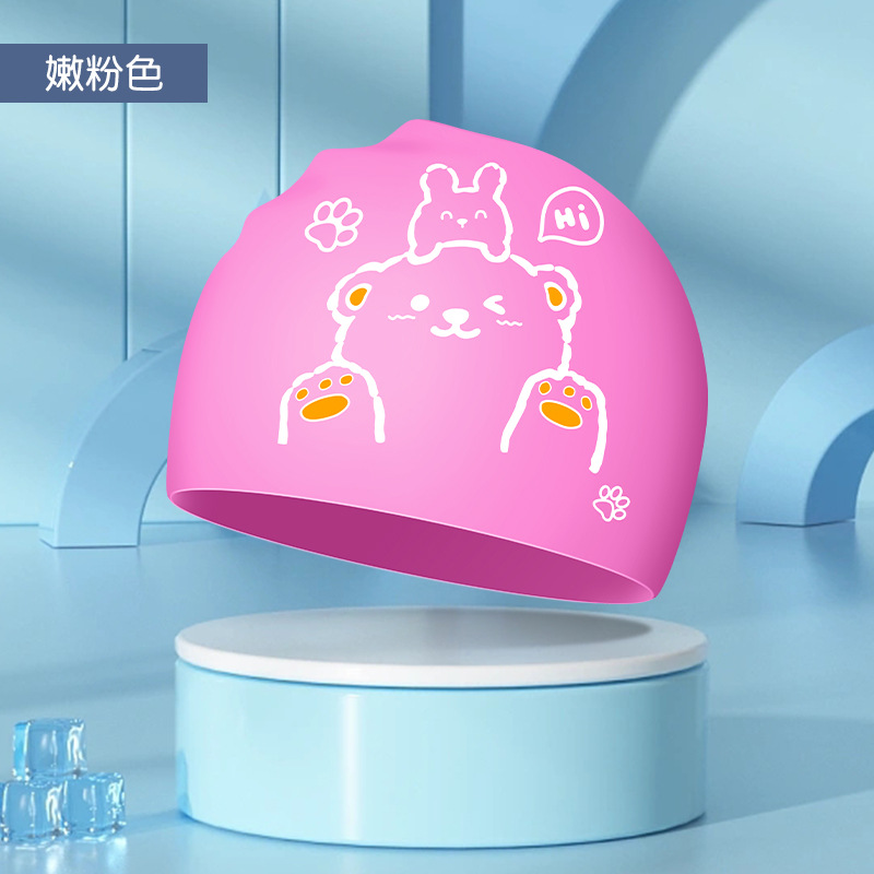 Swim Cap Silicone - Bonnet de bain pour enfants, garçons