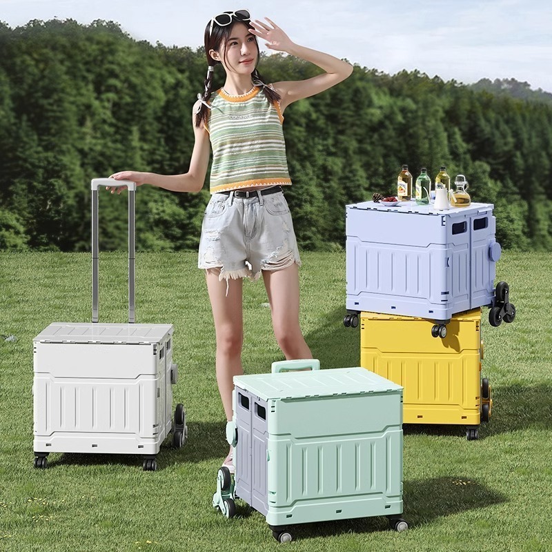 Sports Equipment Cart On Wheels - Younai – panier d'épicerie pliable, léger,
