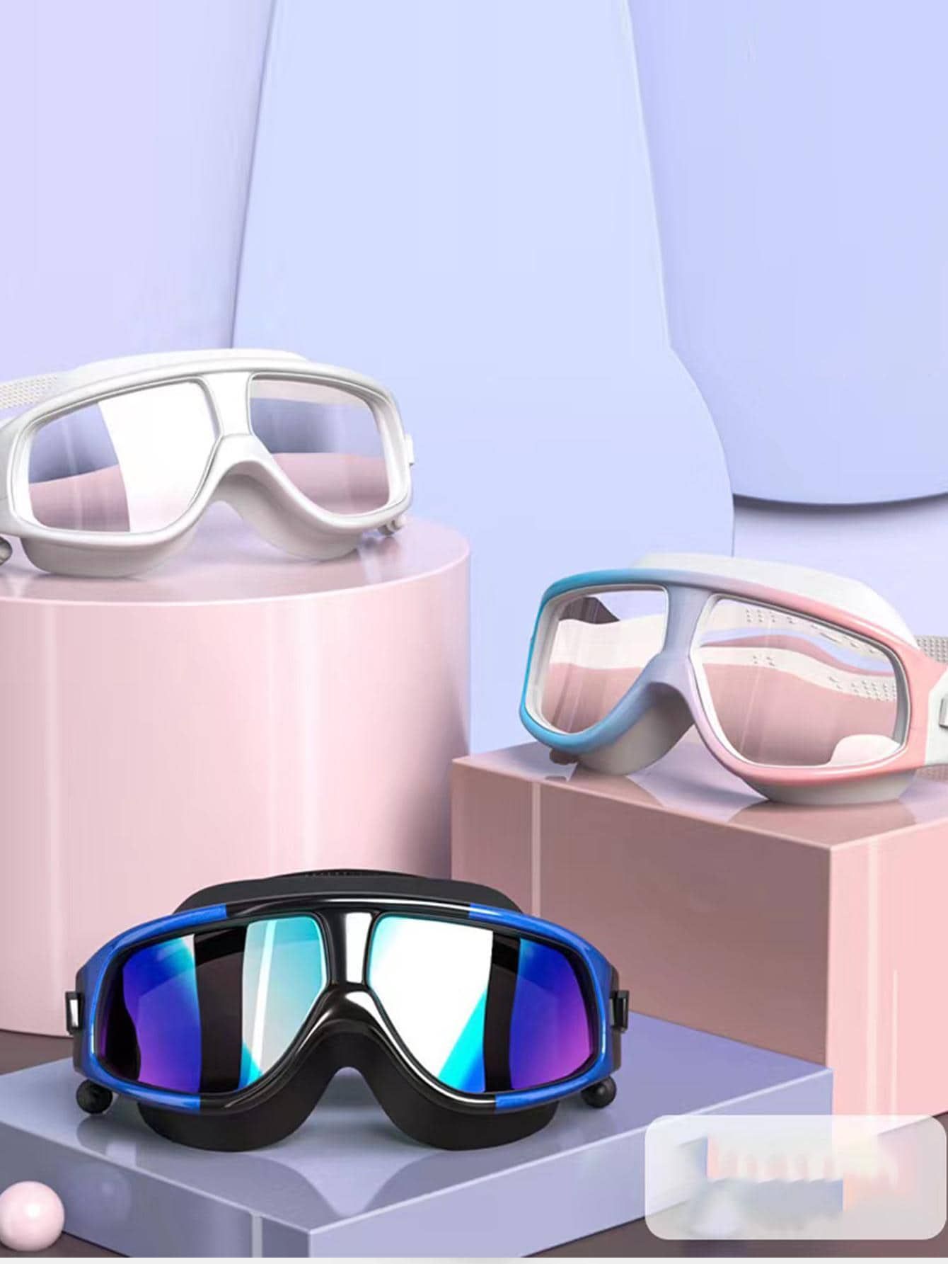 Swim Cap Silicone - Lunettes de natation professionnelles HD étanches