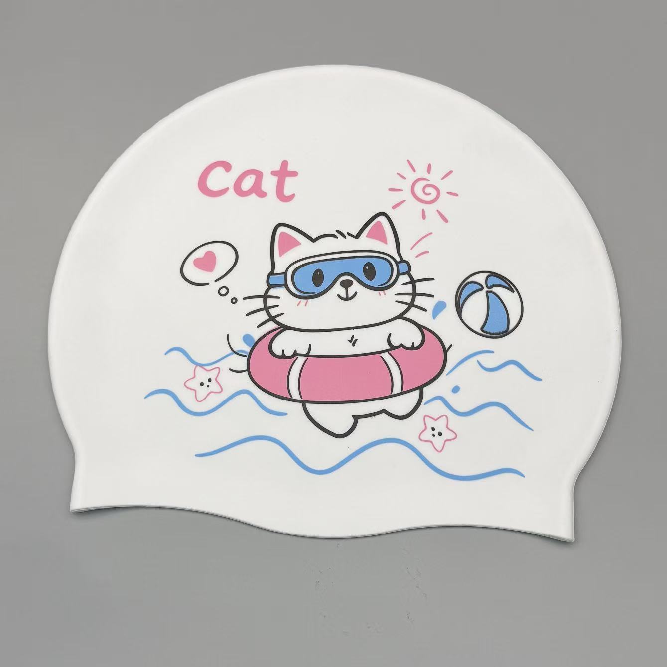 Swim Cap Silicone - Bonnet de bain en silicone motif